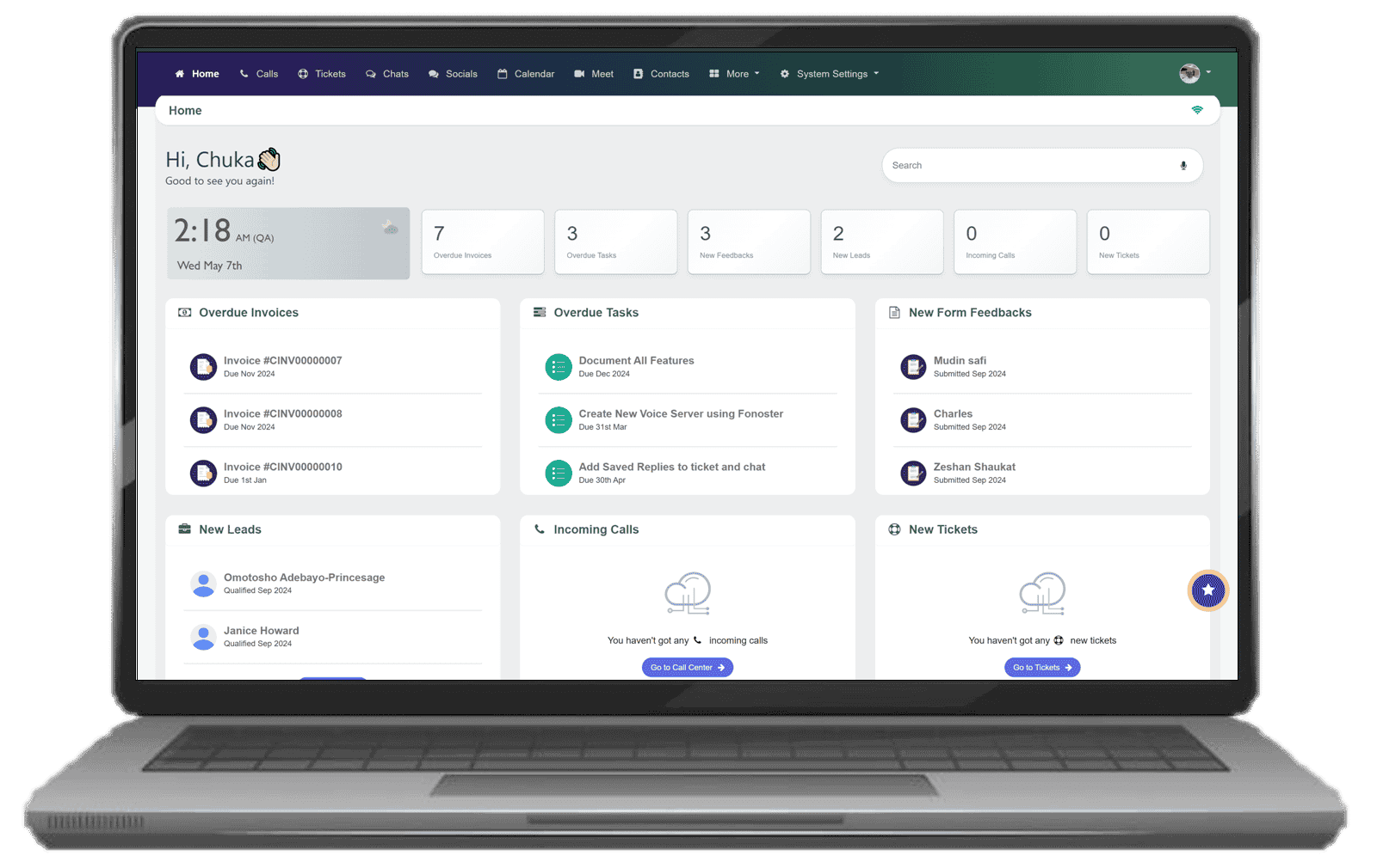 callsavvy - CRM with voice assistant and chatbot